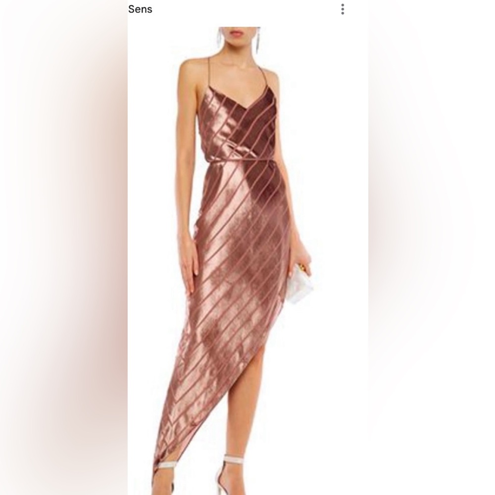 Brown and Pink Asymmetrical Sheath Dress for Cocktail